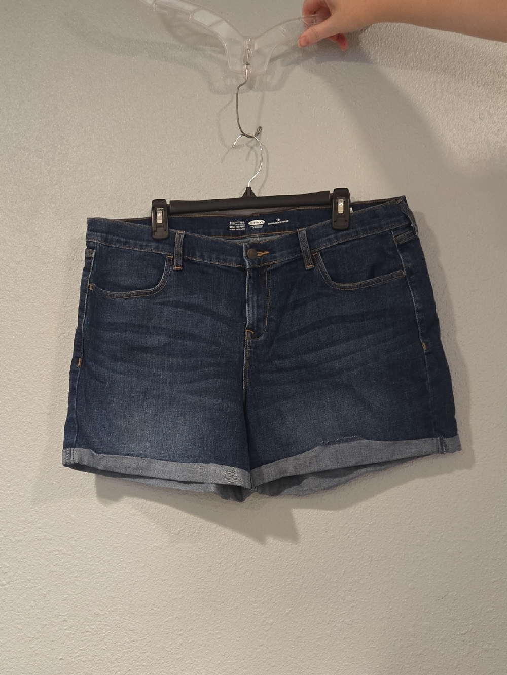 Old Navy Dark Blue Denim Cuffed Women's Shorts